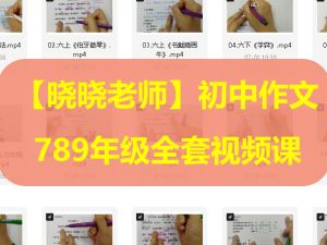 【晓晓老师】初中作文789年级全套视频课下载(含小升初)