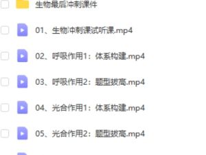 2022树成林高考生物（冲刺班）网课视频