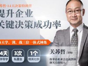 关苏哲有效提问30讲《提升企业关键决策成功率》14天决策特训营培训课程