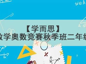 【学而思】数学奥数竞赛秋季班二年级1.38G