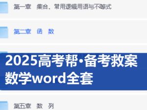2025高考帮&middot;备考救案数学word全套