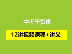 窦神教研团队-中考干货班12讲视频课程+讲义