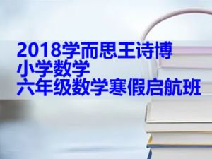 2018学而思王诗博 小学数学 六年级数学寒假启航班
