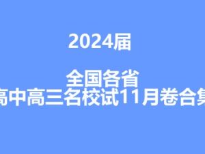 2024届各省高中高三名校试卷11月合集
