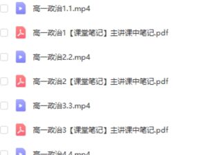 2023高一政治期末复习网课视频+pdf