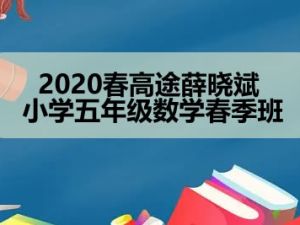 2020春高tu薛晓斌 小学五年级数学春季班