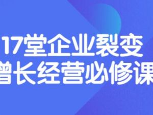 张琦《企业盈利增长17堂必修课》企业裂变增长的经营智慧