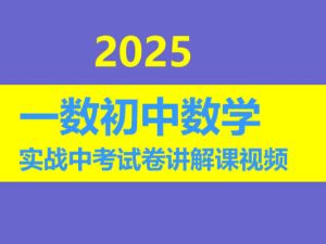 一数初中数学实战中考试卷讲解网课视频