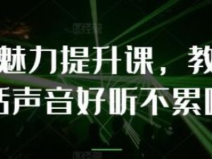 《个人魅力提升课》教你说话声音好听不累嗓