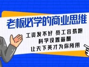 《老板必学的商业思维》科学设置薪酬，让天下英才为你所用