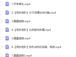 2023叶诗婷初中初三物理(秋季班)网课视频