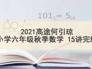 2021高tu何引琼小学六年级秋季数学 15讲完结