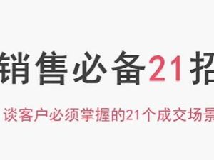 销售技巧《销售必备21招》谈客户必须掌握的21个成交场景