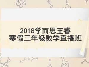 2018学而思王睿寒假三年级数学直播班