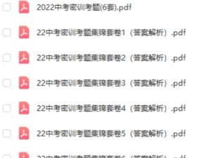 2023和2022中考英语密训卷高清PDF