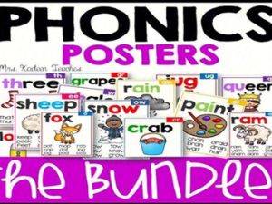 自然拼读Phonics词根闪卡Phonics Poster Mega Bundle共131张PDF