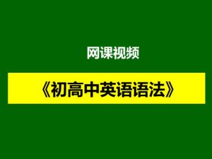 《初高中英语语法》网课视频