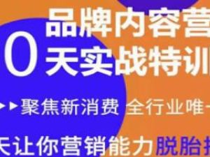 《品牌内容营销实战特训营》20天让你营销能力脱胎换骨