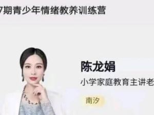 陈龙娟 南汐老师《青少年情绪教养训练营》视频讲座