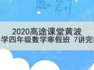 2020高tu课堂黄波小学四年级数学寒假班 7讲完结