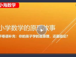[小海数学]小学1-6年级数学原理故事视频
