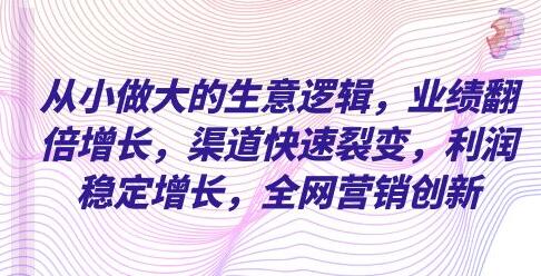 企业《从小做大的生意逻辑》业绩翻倍增长，渠道快速裂变第1张