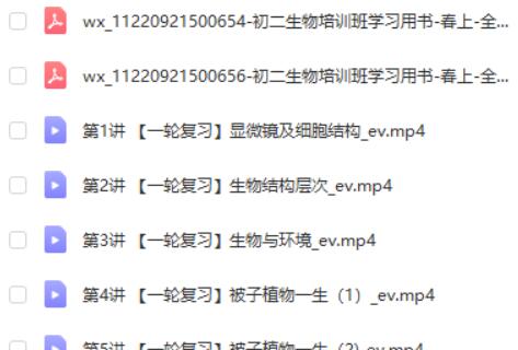 张雨桐初中初二春生物上(全国版A+)网课视频第2张