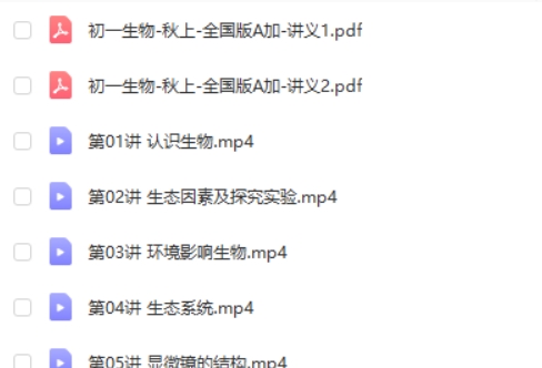 2024张雨桐初一生物(A+秋季班)网课视频第2张