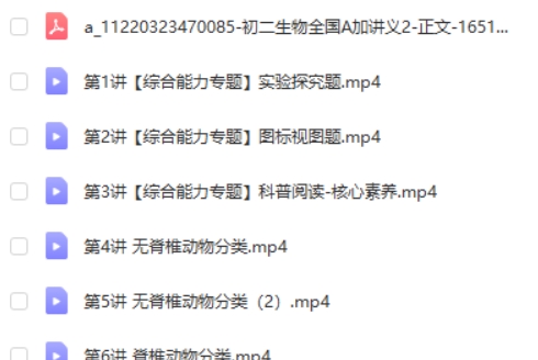 2024张雨桐初二生物(全国A+秋季班上+下)网课视频第2张