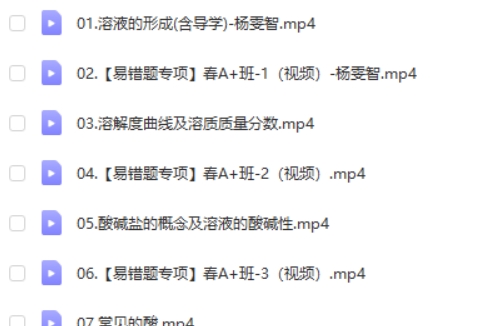 2024杨雯智初三中考化学S寒假班网课视频第2张