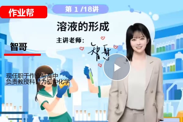 智哥化学2025作业帮初三春下实验科学自主学习一模复习网课视频第1张