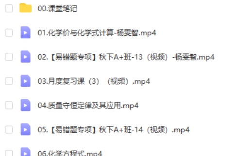 2024杨雯智初三中考化学(A+秋季班下)网课视频第2张