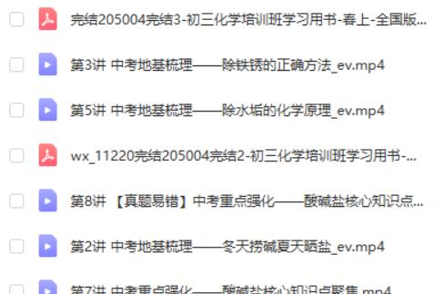 陈潭飞初中初三春上化学（全国版A+）网课视频第2张