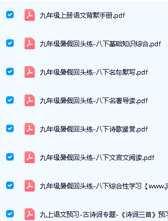 渊明老师-初中语文暑假预习资料包（新9年级）高清PDF第2张