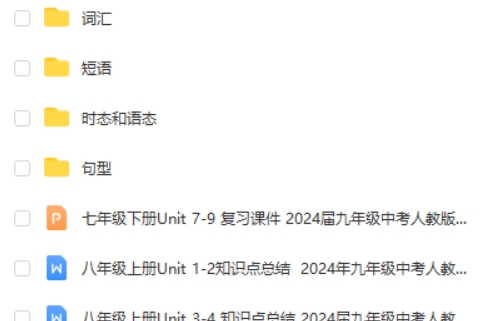 2024届中考英语一轮复习+专项复习资料第1张