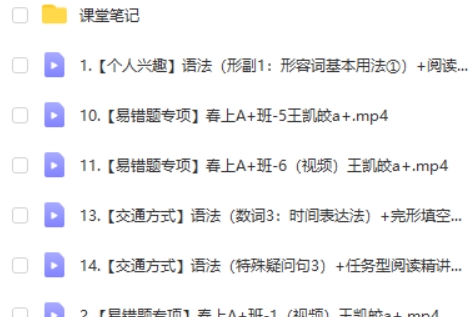 2023王凯皎初中初一英语(寒假班)网课视频第2张