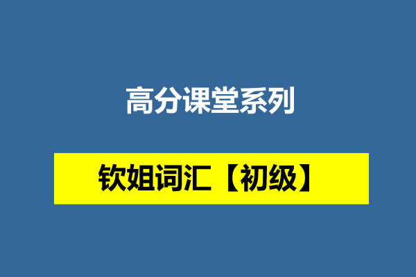 【高分课堂系列】钦姐词汇【初级】网课视频第1张