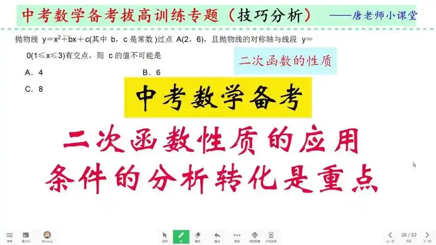 【唐数】唐老师二次函数大综合102个网课视频第1张
