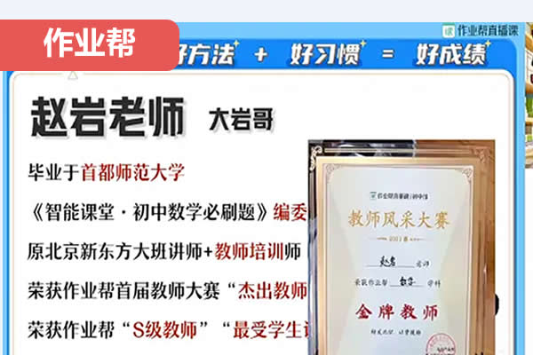 2024作业帮赵岩初三中考数学A+秋季班上网课视频第1张