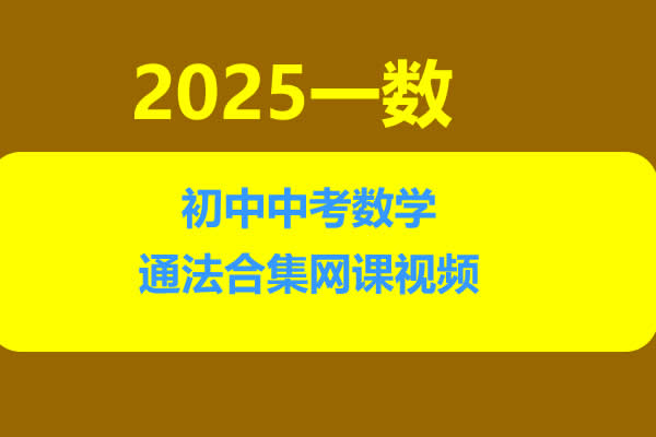 一数初中中考数学通法合集网课视频第1张