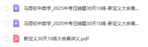 2025中考压轴题30天10练新定义大合集第2张