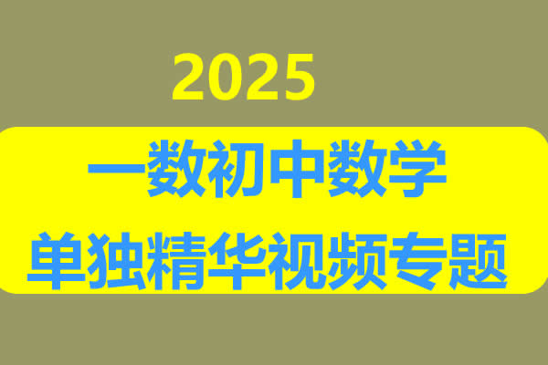 一数初中数学单独精华视频专题第1张