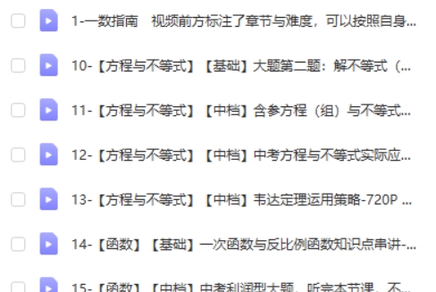 一数初中中考数学通法合集网课视频第2张