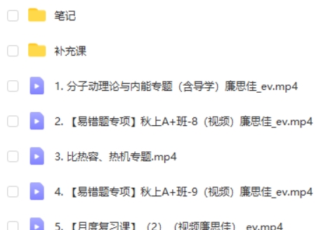 2024廉思佳初三物理(秋季班上)网课视频第2张