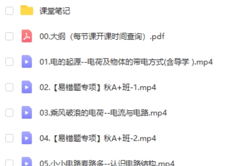 初三中考物理 付雷老师2024秋上.A+班网课视频第2张
