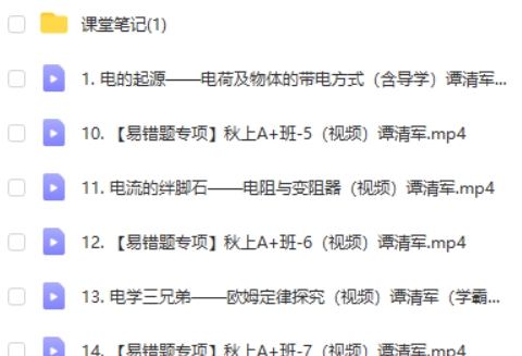 2024谭清军初三物理(暑假)网课视频第2张