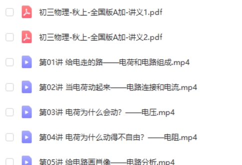 2024杨萌初三中考物理(A+秋季班)网课视频第2张
