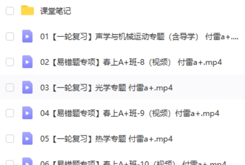 2023付雷初三物理(A+春季班)网课视频第2张