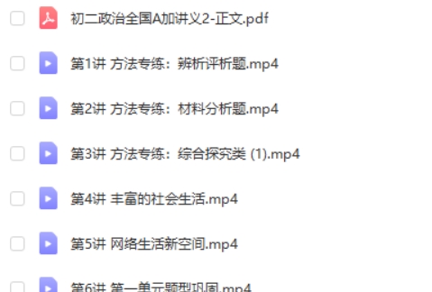 2024樊帅初二政治(A+秋季班)网课视频第2张-亿卷 2024樊帅初二政治(A+秋季班)网课视频第2张