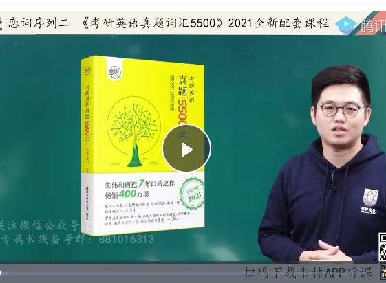 朱伟真题词汇考点串讲|朱伟真题5500词全套视频第1张